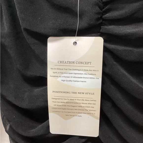 Black Stretch Ruched Dress with Mid length sleeves - Picture 4 of 4